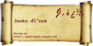 Jesko Énok névjegykártya